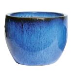 Donica ceramiczna glazurowana Ø22 x 21 cm niebieski