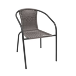 Fotel Bistro stal+rattan szary