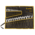 Klucze płasko-oczkowe 6-32 mm, zestaw 26 szt., w płachcie TOPEX