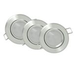 Oprawki LED POLUX SUN OLAL-IO84WWS1-250 srebrny połysk 3 szt.