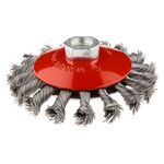 Szczotka druciana tarczowa odgięta 100 mm x M14, INOX GRAPHITE