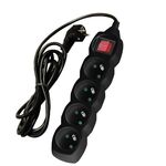 Przedłużacz 4-gniazda z uziemieniem i wyłącznikiem PP35 1,5 m czarny DPM