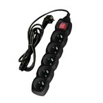 Przedłużacz 5-gniazd z uziemieniem i wyłącznikiem PP56 3 m czarny DPM