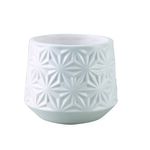 Osłonka ceramiczna flower białą 11,5 x 11,5 x 10,5 cm