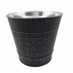 Osłonka flower garden okrągła metalowa 16,5 x 16 x 16 cm