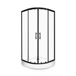 Kabina prysznicowa Korfu Black półokrągła 90 x 90 cm