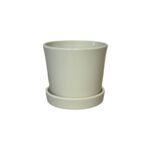 Doniczka Stożek z podstawką 22,5 cm ceramiczna kremowa