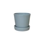 Doniczka Stożek z podstawką 22,5 cm ceramiczna szara