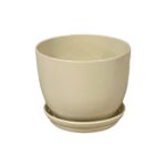 Doniczka Classic z podstawką 19,5 cm ceramiczna kremowa