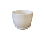 Doniczka Classic z podstawką 13,5 cm ceramiczna biała