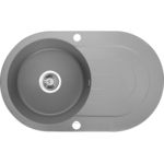 Zlewozmywak granitowy DAFNE 1 komora z ociekaczem 47 x 78 cm z syfonem szary