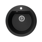 Zlewozmywak granitowy DAFNE 1 komora C-51 cm z syfonem czarny