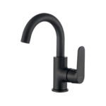 Bateria umywalkowa DIMA stojąca z ruchomą wylewką U czarna