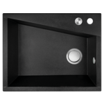 Zlewozmywak granitowy GRENADA 1 komora 48 x 60 cm z syfonem czarny