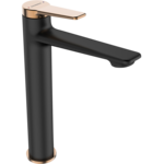 Bateria umywalkowa ALANIS stojąca nablatowa czarno-złota