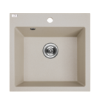 Zlewozmywak granitowy ALENA 1 komora 49 x 49 cm z syfonem beż