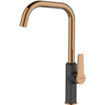 Bateria zlewozmywakowa stojąca ALANIS z wylewką L czarno-złota