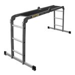 Drabina aluminiowa uniwersalna 4x3 PRO tłoczona podestem DRABEST
