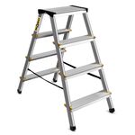 Drabina aluminiowa dwustronna certyfikowana 2x4 stopniowa 150 kg DRABEST