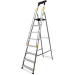 Drabina aluminiowa domowa z poręczami 8 stopniowa 150 kg DRABEST