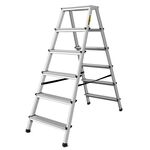 Drabina aluminiowa dwustronna 2x6 stopniowa 125 kg DRABEST