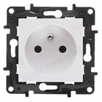 Gniazdo pojedyncze z uziemieniem NILOE STEP biały mat