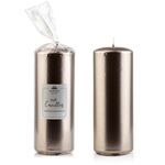 Świeca parafinowa 7 x 19 cm metalik beżowy