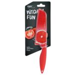 Nóż Santoku KITCHEN FUN 12 cm czerwony
