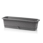 Skrzynika balkonowa Diamante 60 cm szara