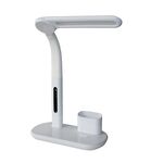 Lampka biurkowa LED Mati z przybornikiem biała Nilsen