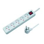 Przedłużacz 5 gniazd 1,5 m z uziemieniem z przesłonami gniazd z włącznikiem biały ELEKTRO