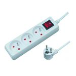 Przedłużacz 3 gniazda 5 m z uziemieniem z przesłonami gniazd z włącznikiem biały ELEKTRO