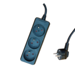 Przedłużacz 3 gniazda 1,5 m z uziemieniem z przesłonami gniazd czarny ELEKTRO