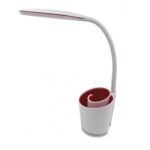 Lampka biurkowa LED ELSA z przybornikiem biało-czerwona Nilsen