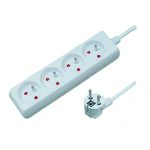 Przedłużacz 4 gniazda 3 m z uziemieniem z przesłonami gniazd biały ELEKTRO