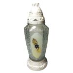 Znicz szklany kwiatek 100 g 28 cm LW Z-354