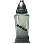 Znicz szklany kwiatek srebny 100 g LW Z-364