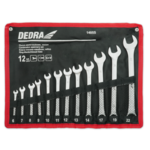 Zestaw kluczy płasko-oczkowych CrV 12 szt. w pokrowcu