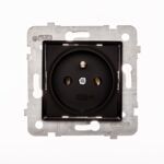 Gniazdo wtyczkowe pojedyncze ROSA czarny mat z uziemieniem bez ramki