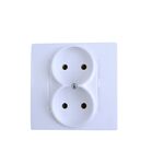 Gniazdo wtyczkowe podwójne ROSA białe bez uziemienia