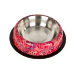 Miska metal na gumie PAISLEY 0,71 l czerwona