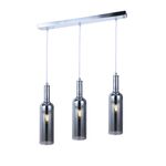 Lampa wisząca Bootle 3 płomienna chrom smokey E27