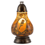 Znicz witraż Karafa kalia 36 cm złoto-czarna