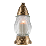 Znicz szklany z wkładem parafinowym 24,5 cm