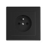 Gniazdo pojedyncze z uziemieniem Jowisz czarny mat