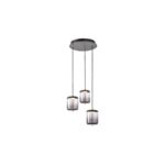 Lampa wisząca Delice LED 18 W czarny/ brąz / szkło dymne