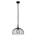 Lampa wisząca BASKET 1xE27/60 W czarny, czerwona miedź