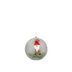 Świeca kula K-3 Little Santa 8 cm matowa jasny popiel
