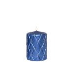 Świeca pieńkowa 100 x 70 pikowana kratka metalik szafirowa