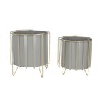 Osłonka metalowa szaro-złota 2 sztuki